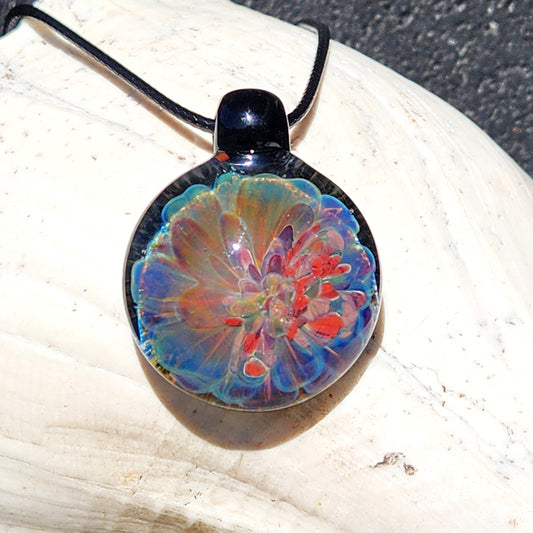 Handmade Funky Blown Glass Pendant Necklace