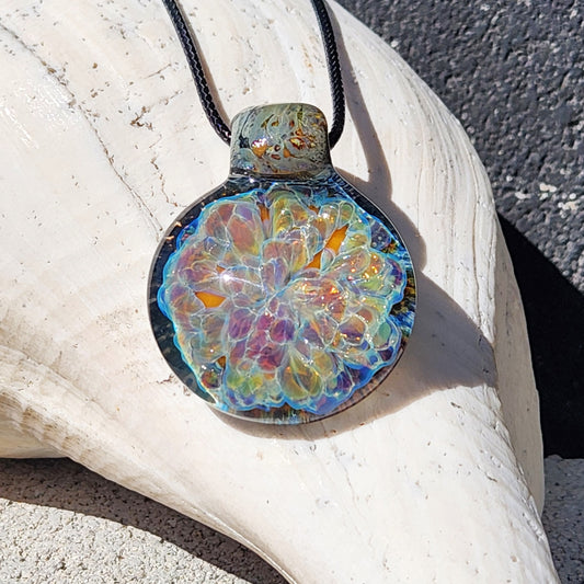 Handmade Iridescent Glass Pendant Necklace