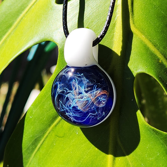 Hand Blown Glass Pendant Necklace - Unique Glass Jewelry