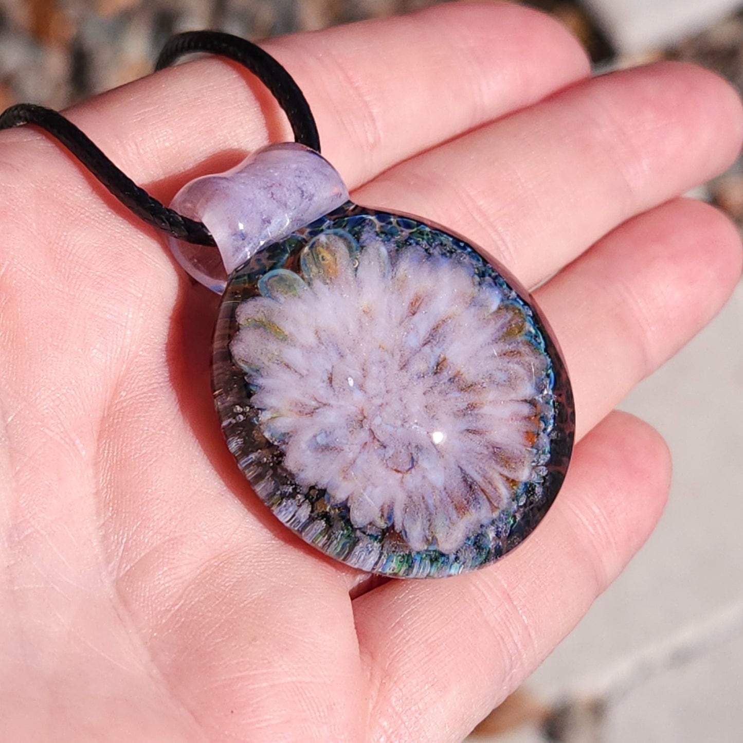 Pink Glass Jewelry Handblown Borosilicate Pendant Handmade