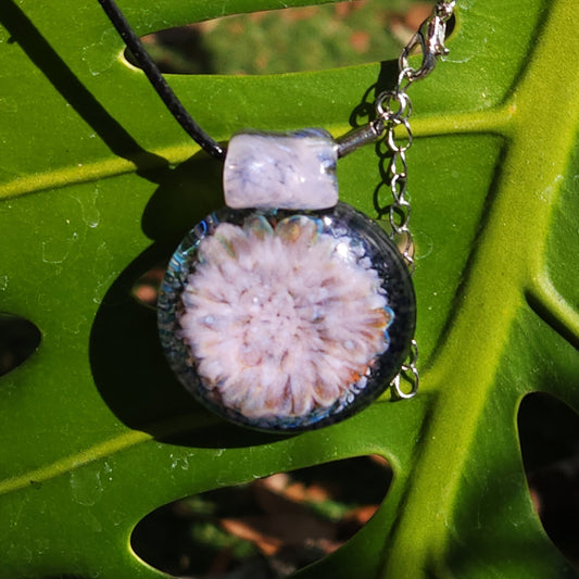 Pink Glass Jewelry Handblown Borosilicate Pendant Handmade