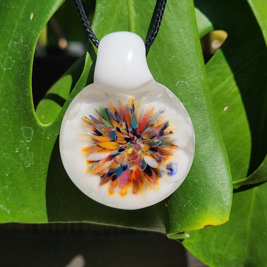 Colorful Burst Glass Pendant Necklace