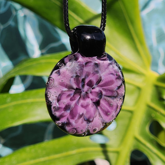 Purple Handmade Blown Glass Pendant – Unique Borosilicate Jewelry