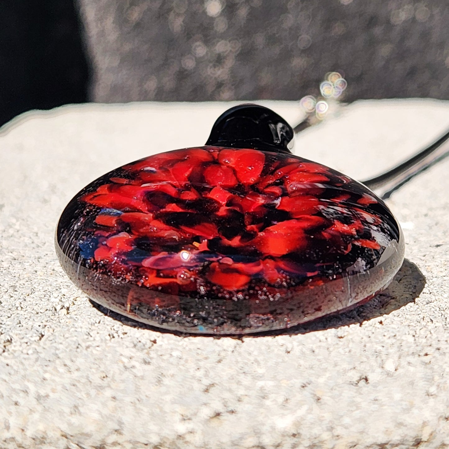 Fiery Swirl with Crushed Black Glass