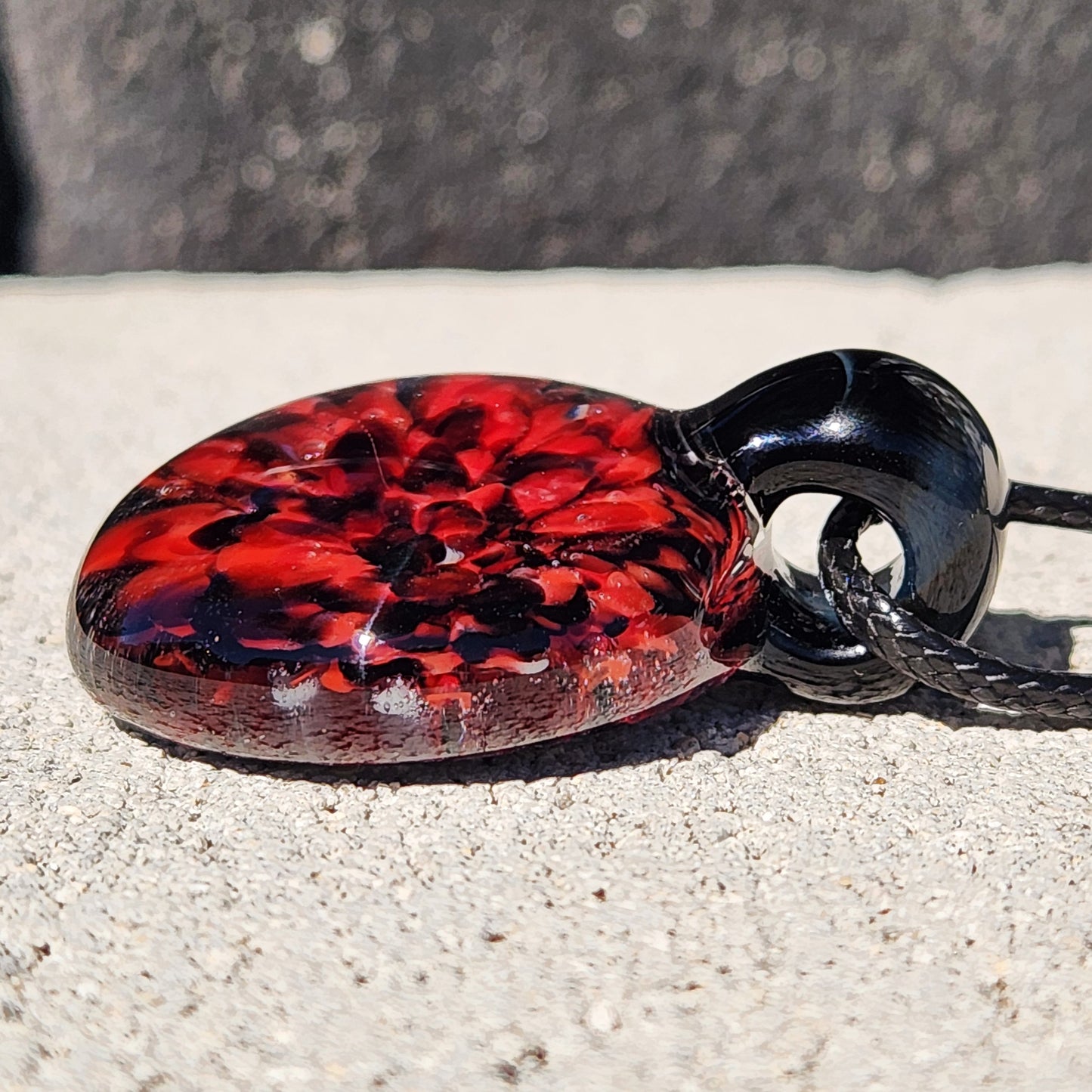 Fiery Swirl with Crushed Black Glass