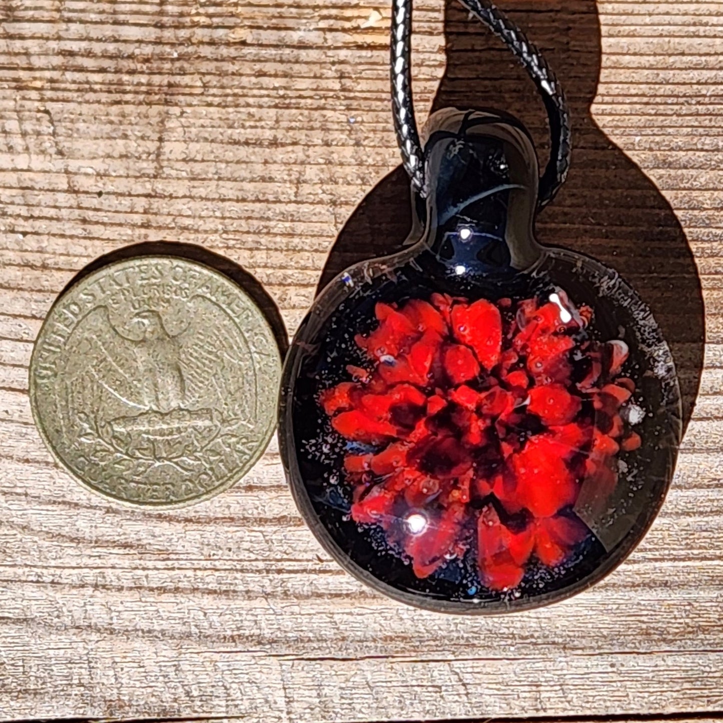 Fiery Swirl with Crushed Black Glass