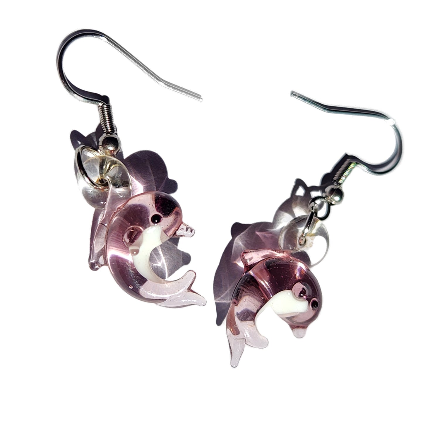 Tiny Dolphin Glass Earrings