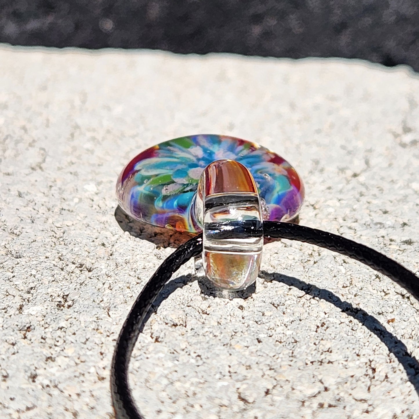 Small Glass Pendant – Handmade Flower Necklace