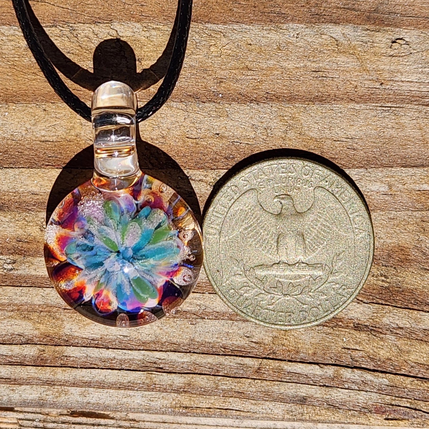 Small Glass Pendant – Handmade Flower Necklace