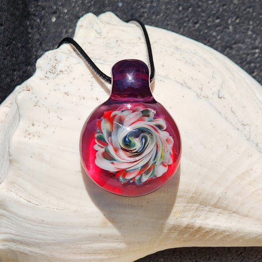 Handmade Blown Glass Pendant: Captivating Borosilicate Art