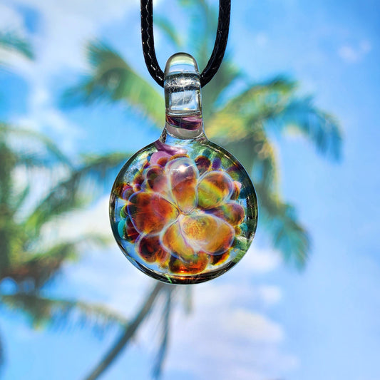 Handmade Blown Glass Pendant – Crushed Glass Jewelry