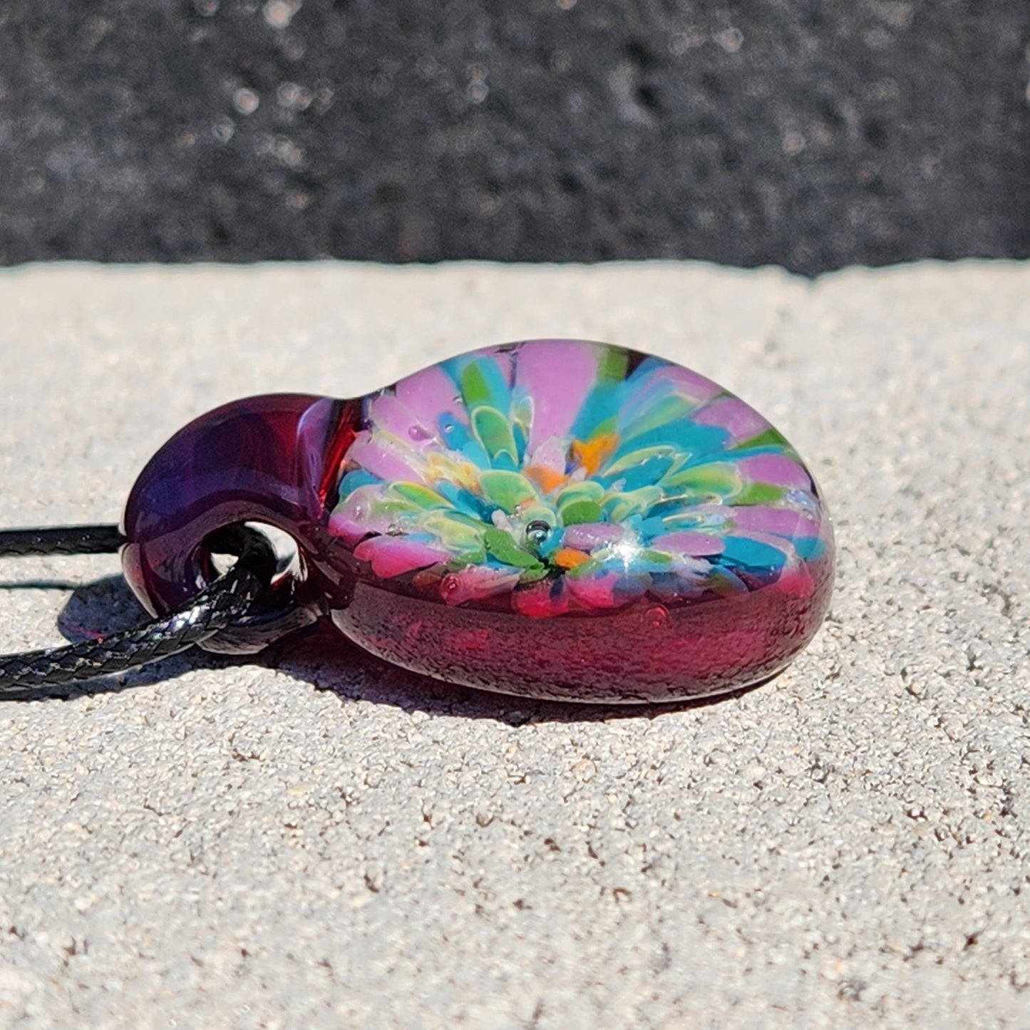 Heady Glass Pendant with Purple Wine