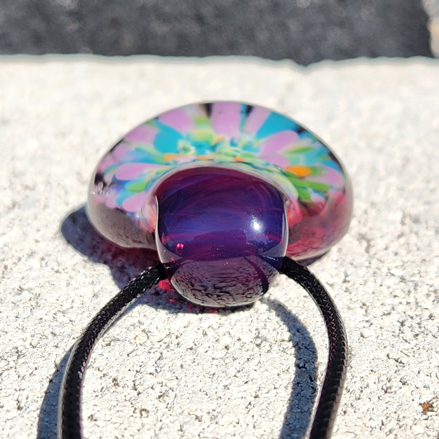 Heady Glass Pendant with Purple Wine