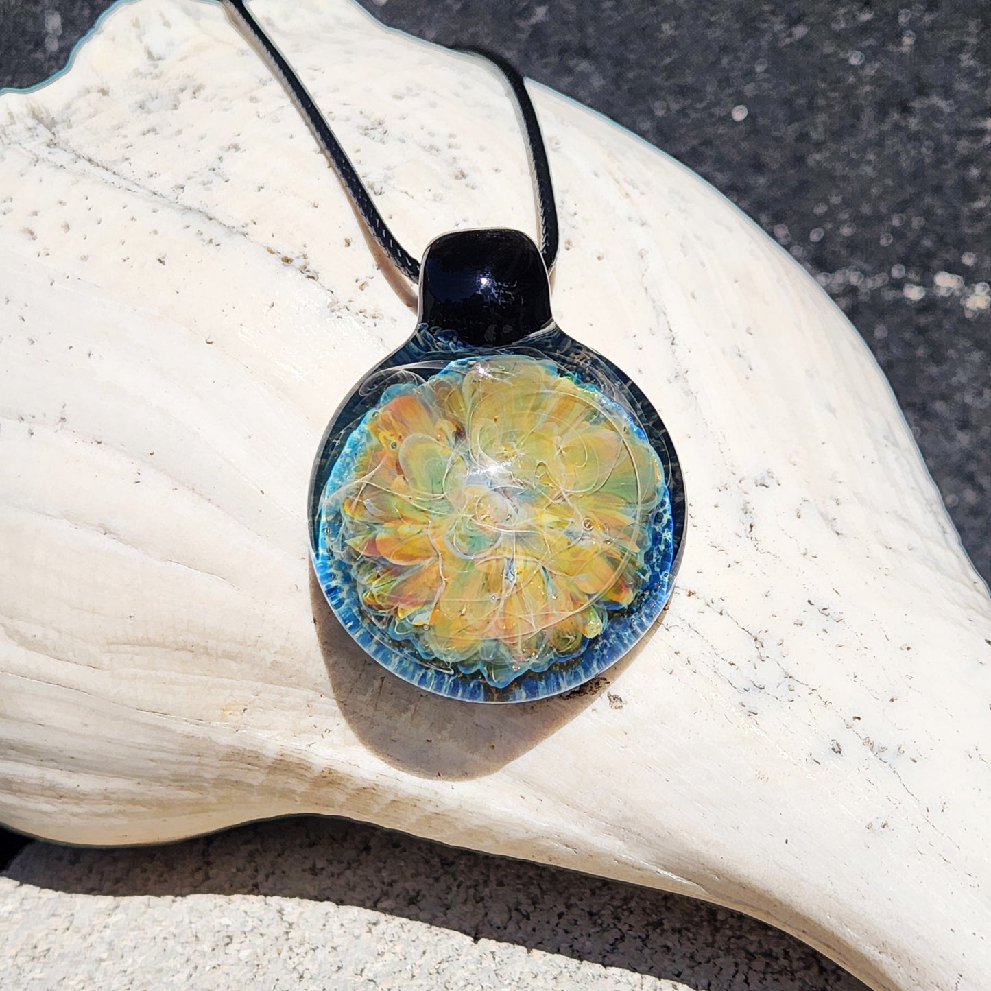 Heady Glass Pendant Necklace – Soft Psychedelic Opal Glow