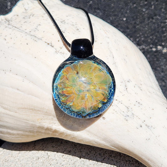 Heady Glass Pendant Necklace – Soft Psychedelic Opal Glow