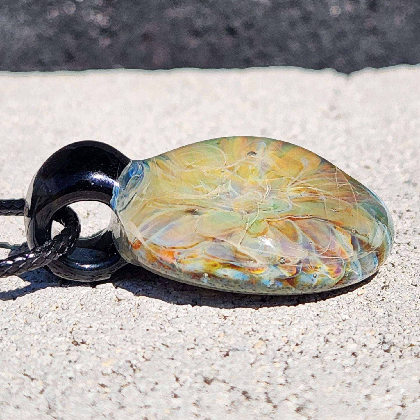 Heady Glass Pendant Necklace – Soft Psychedelic Opal Glow