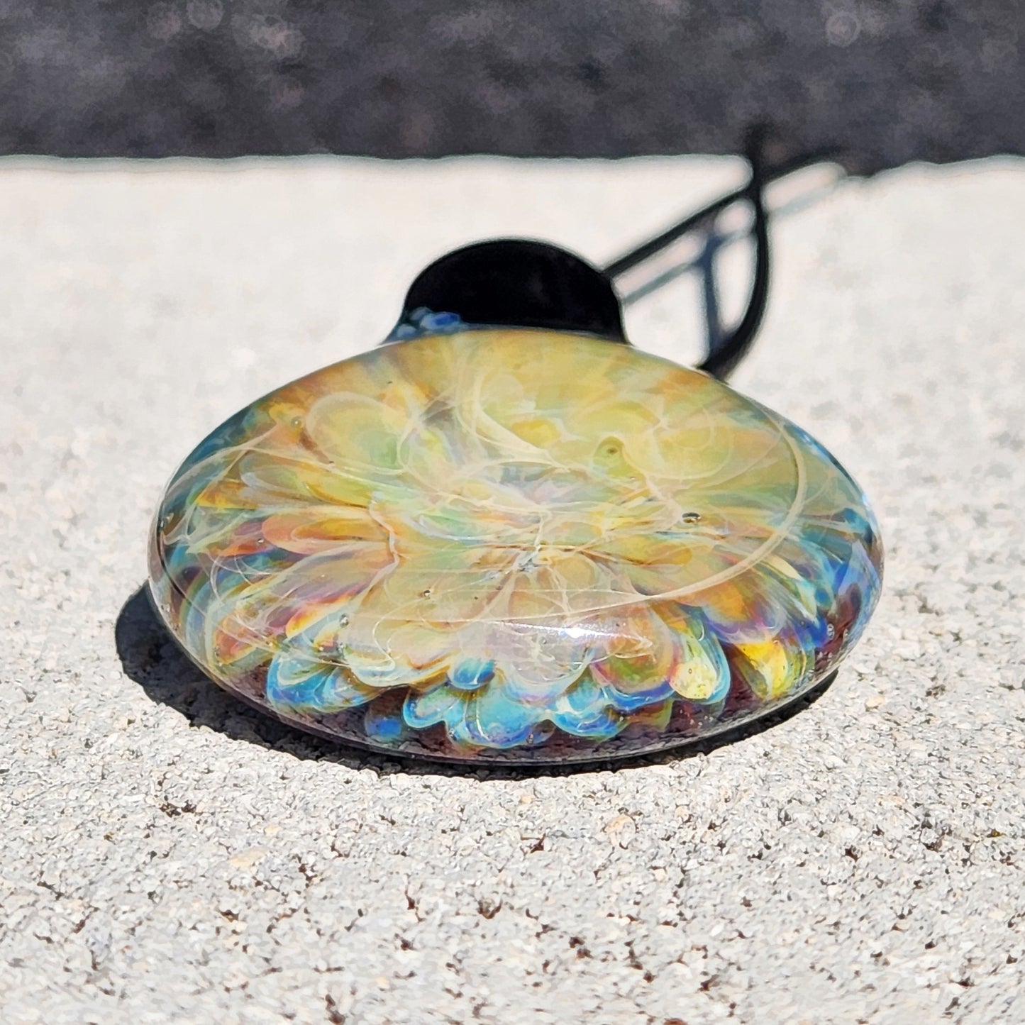 Heady Glass Pendant Necklace – Soft Psychedelic Opal Glow