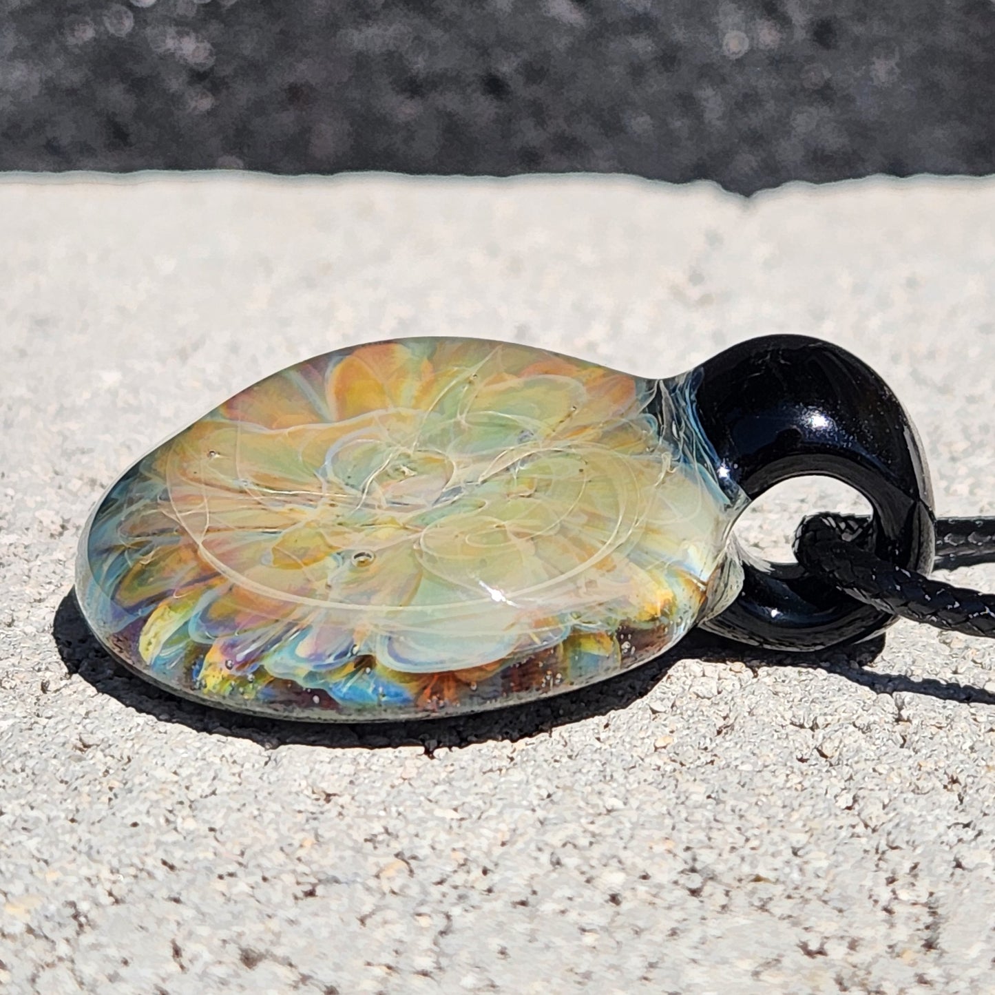 Heady Glass Pendant Necklace – Soft Psychedelic Opal Glow