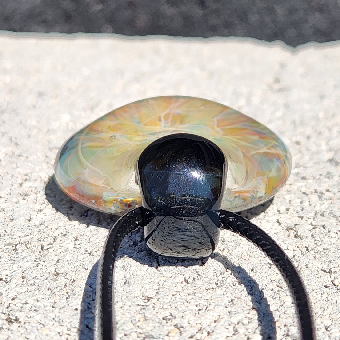 Heady Glass Pendant Necklace – Soft Psychedelic Opal Glow
