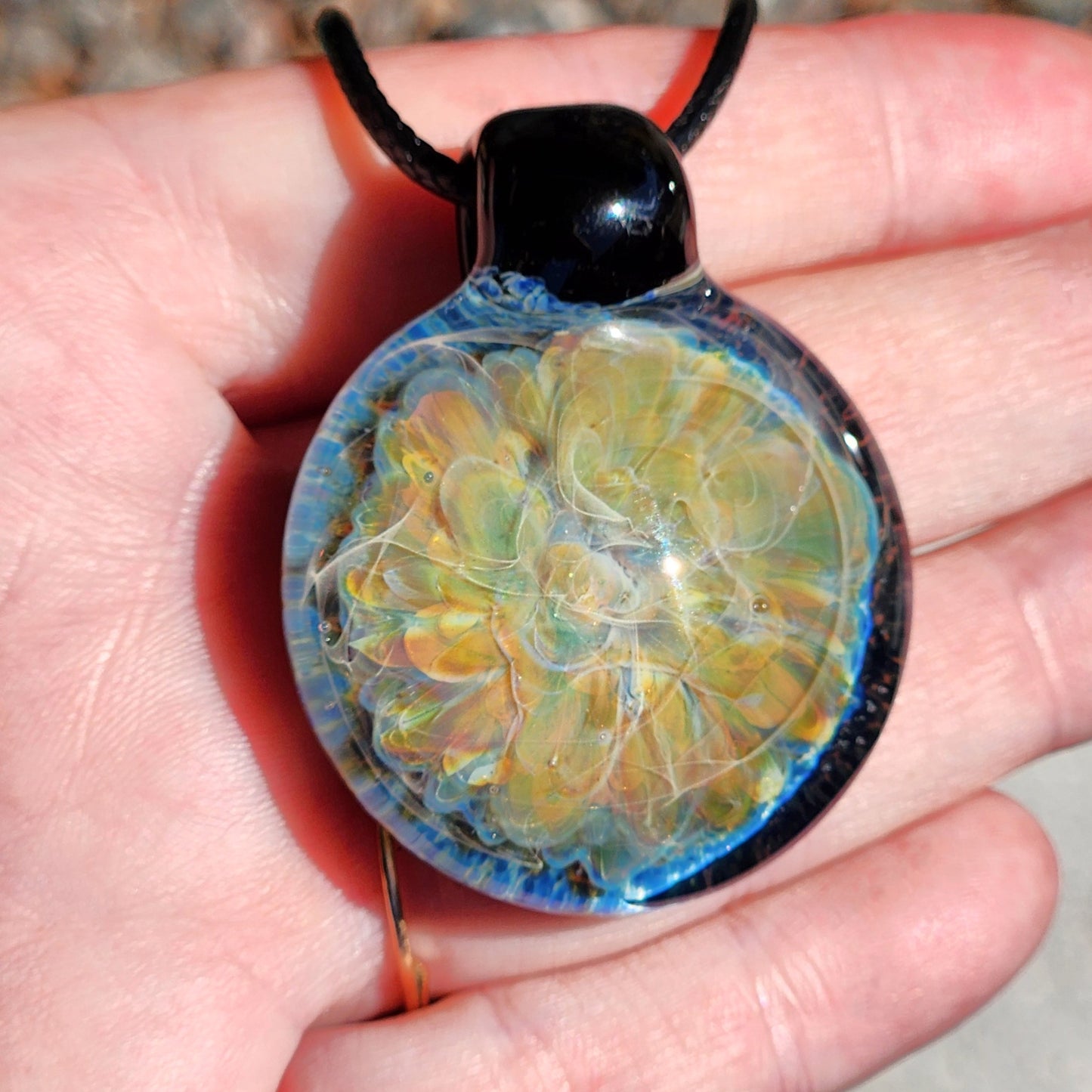 Heady Glass Pendant Necklace – Soft Psychedelic Opal Glow