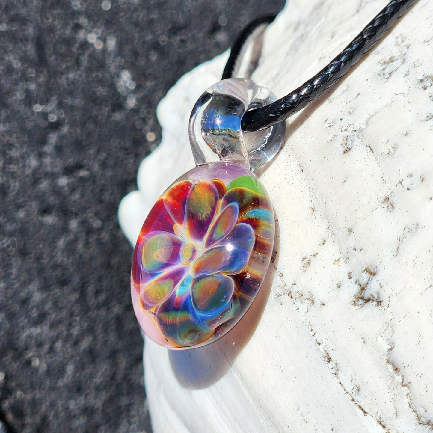 Tiny Purple Glass Pendant