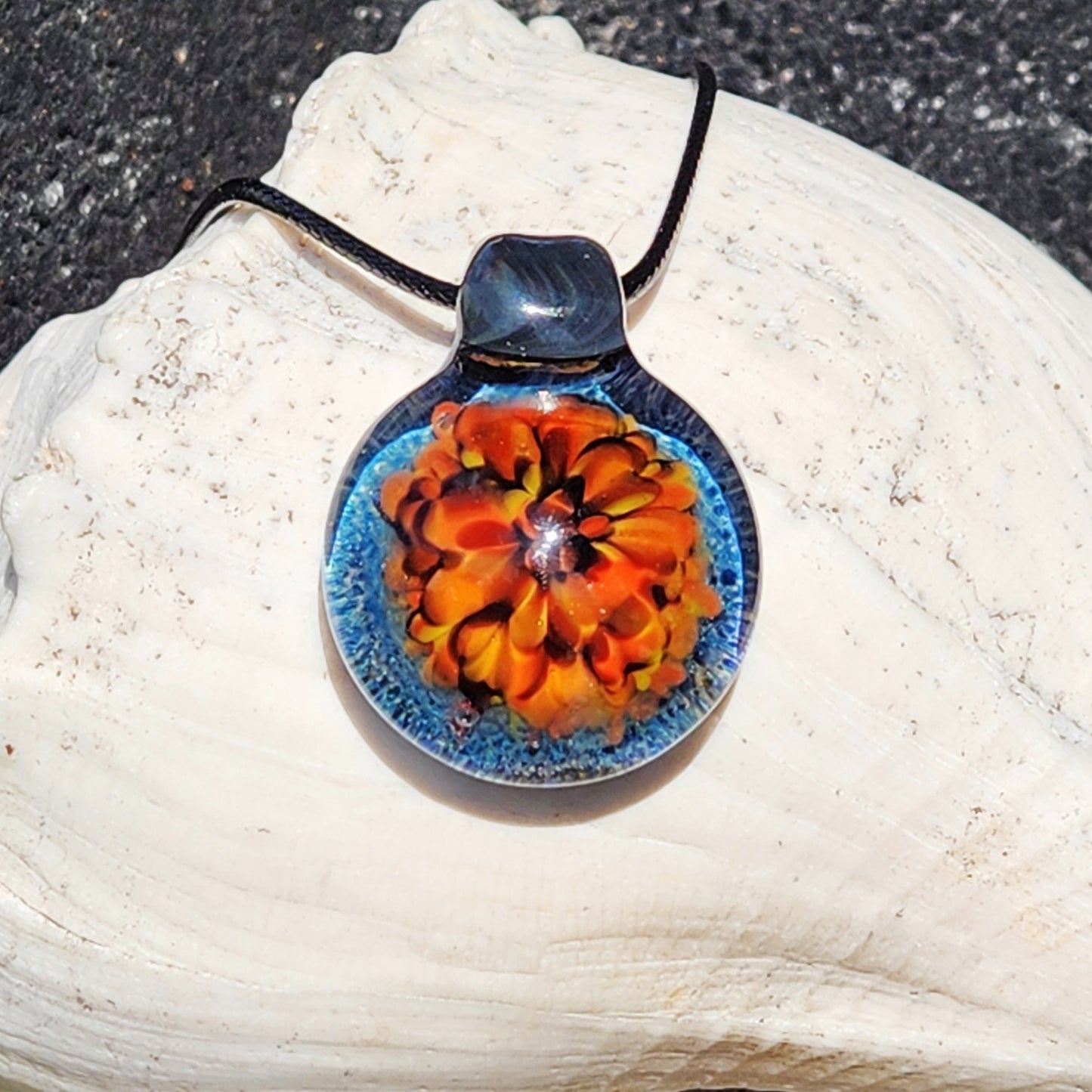 Handmade Funky Blown Glass Pendant Necklace