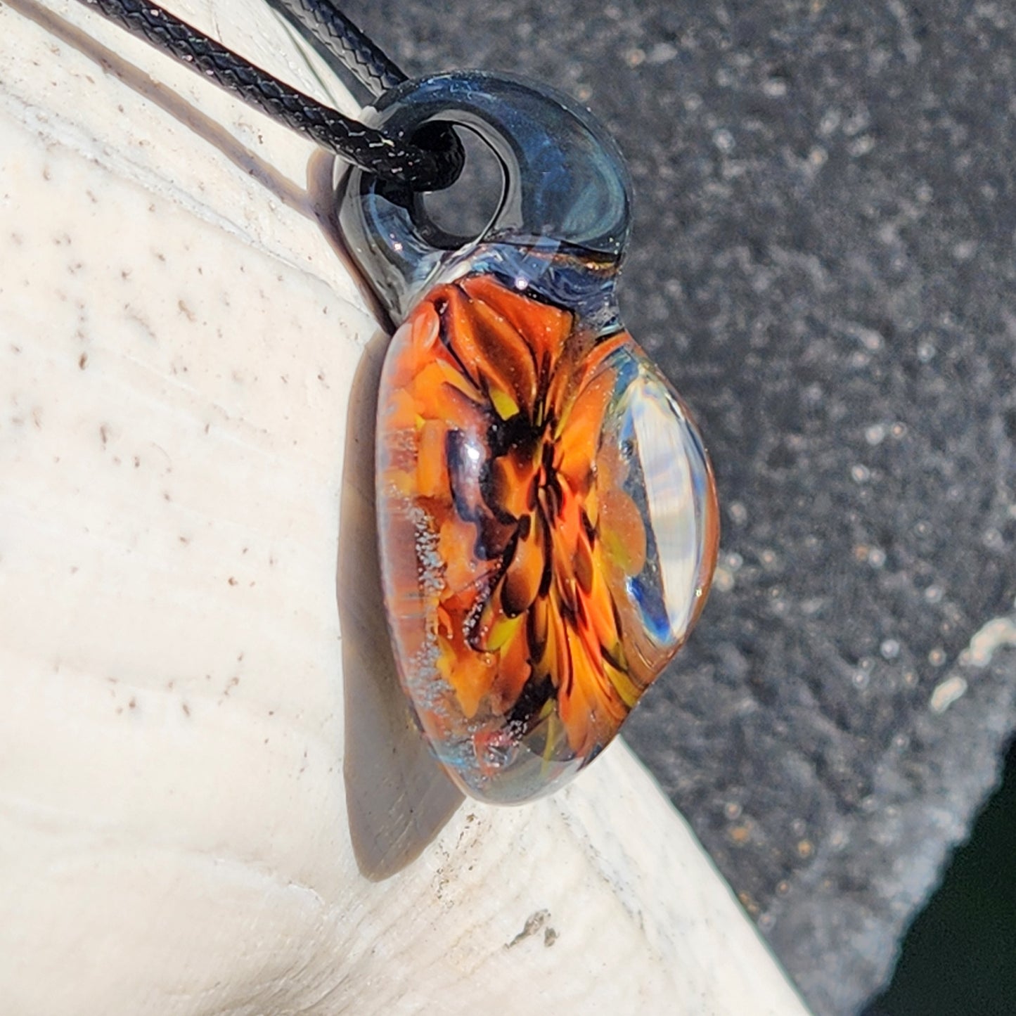 Handmade Funky Blown Glass Pendant Necklace