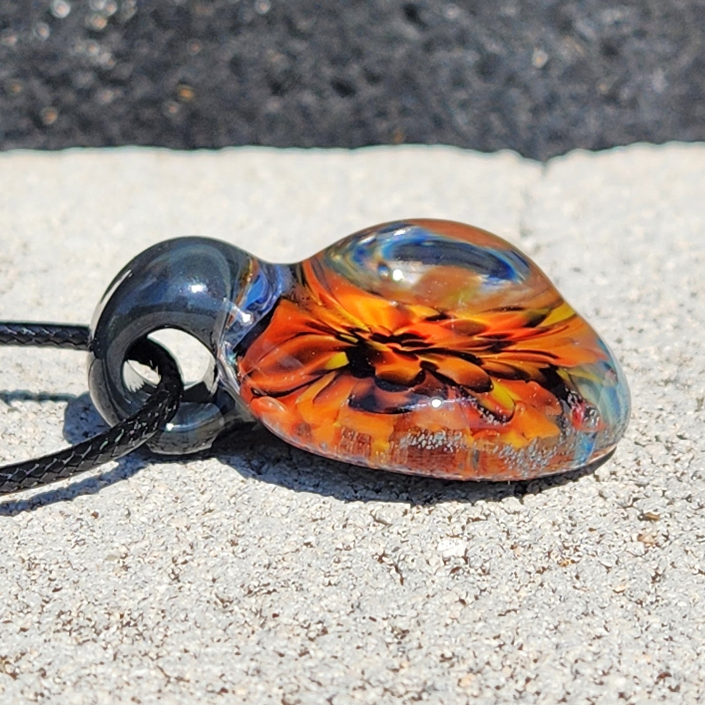 Handmade Funky Blown Glass Pendant Necklace