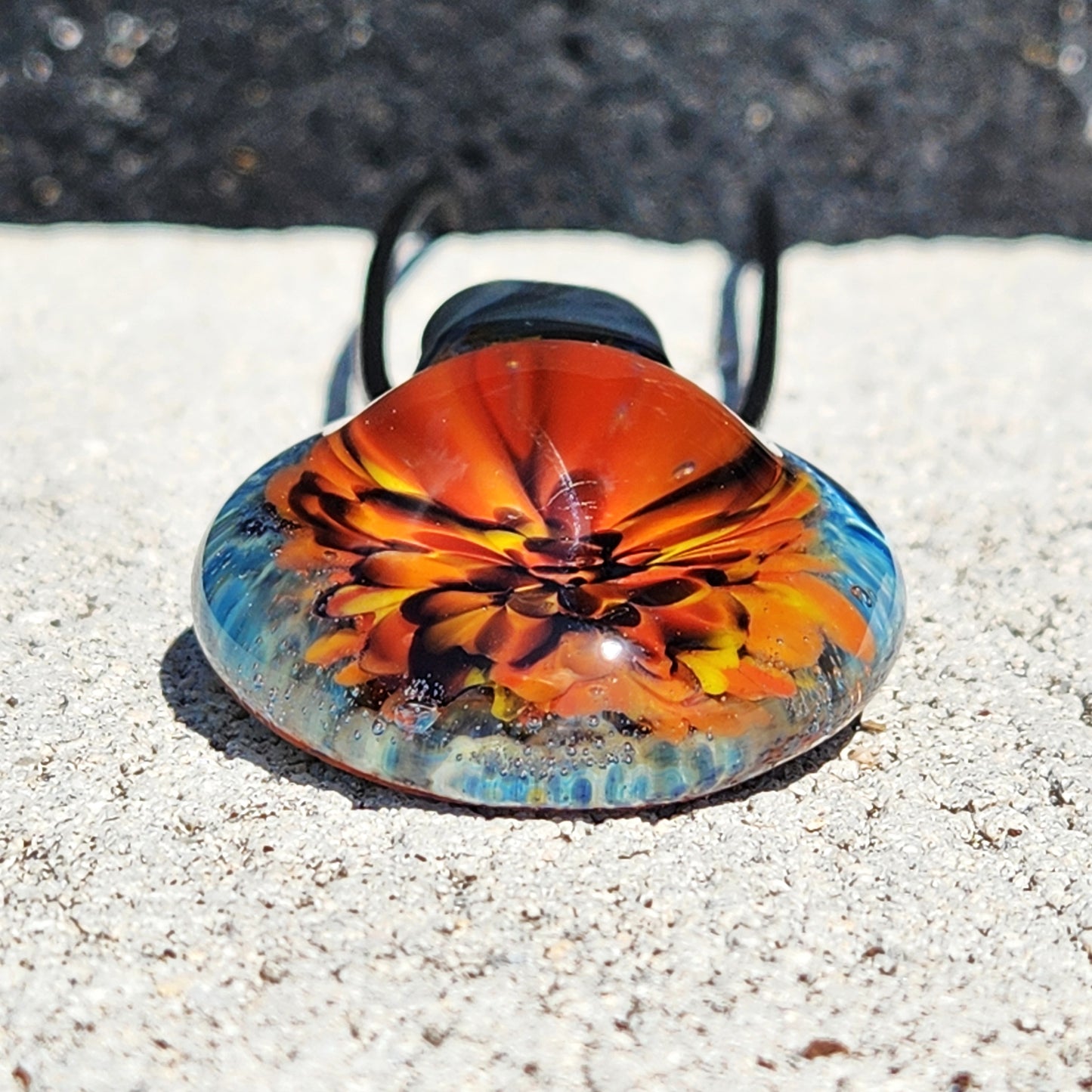Handmade Funky Blown Glass Pendant Necklace