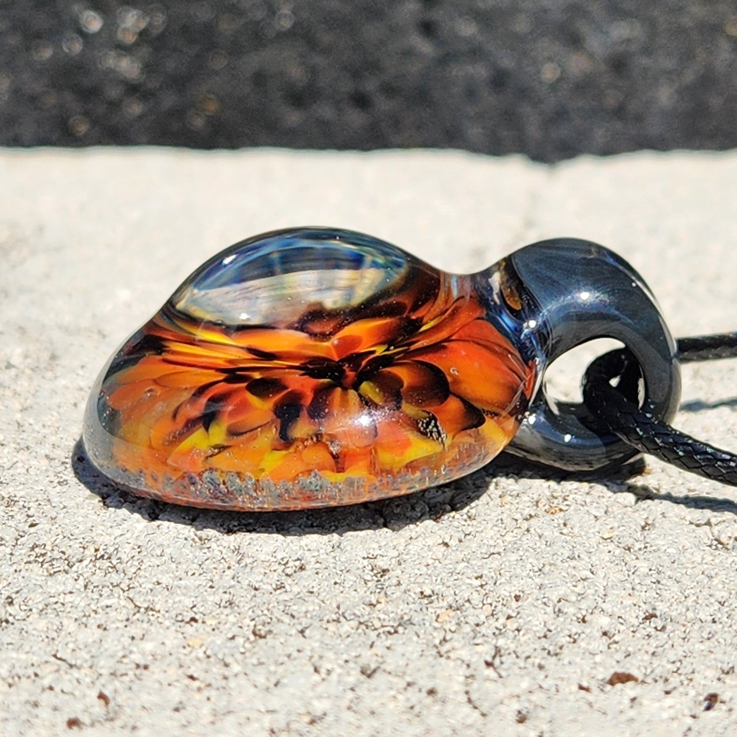 Handmade Funky Blown Glass Pendant Necklace