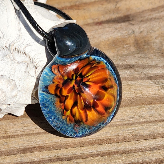 Handmade Funky Blown Glass Pendant Necklace