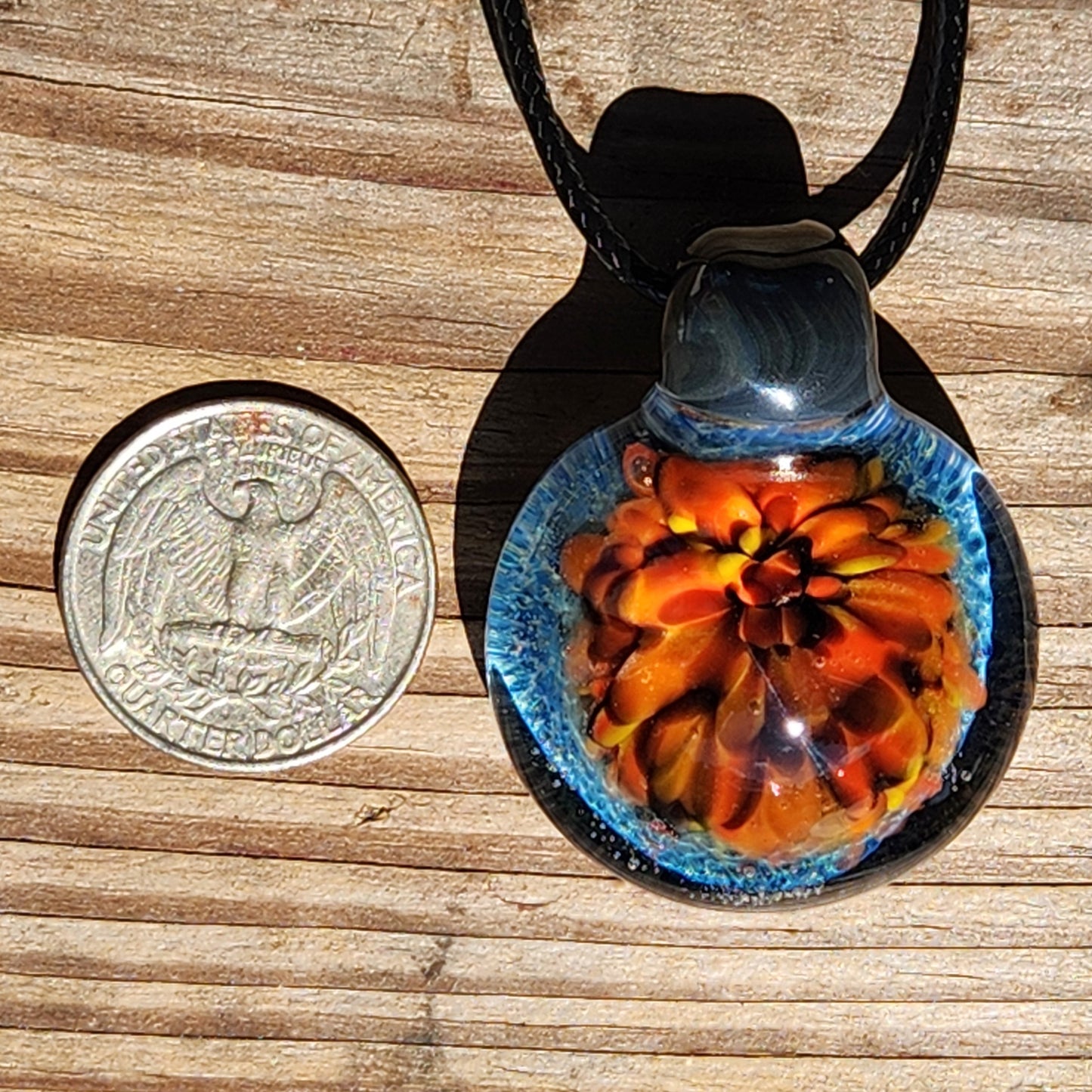 Handmade Funky Blown Glass Pendant Necklace