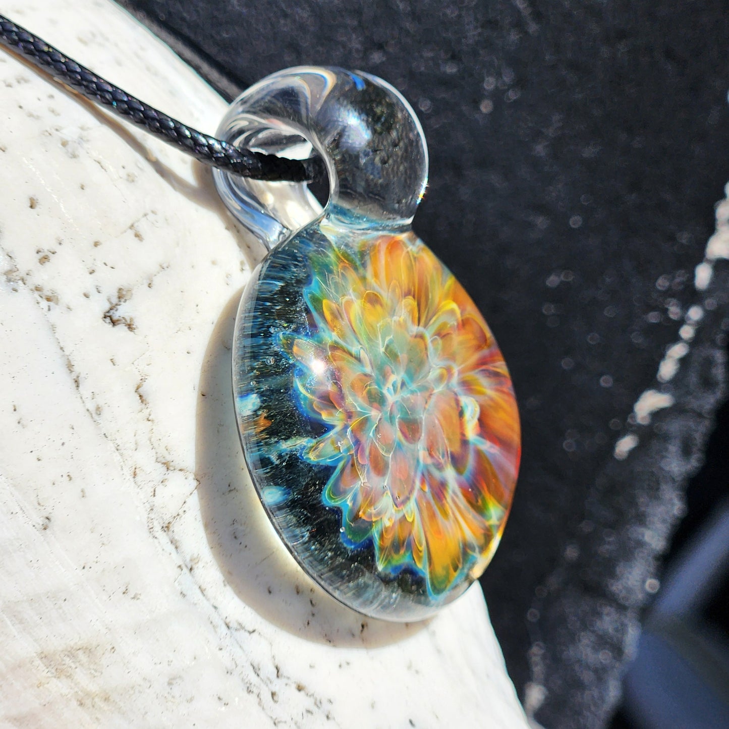 Blown Glass Pendant in White