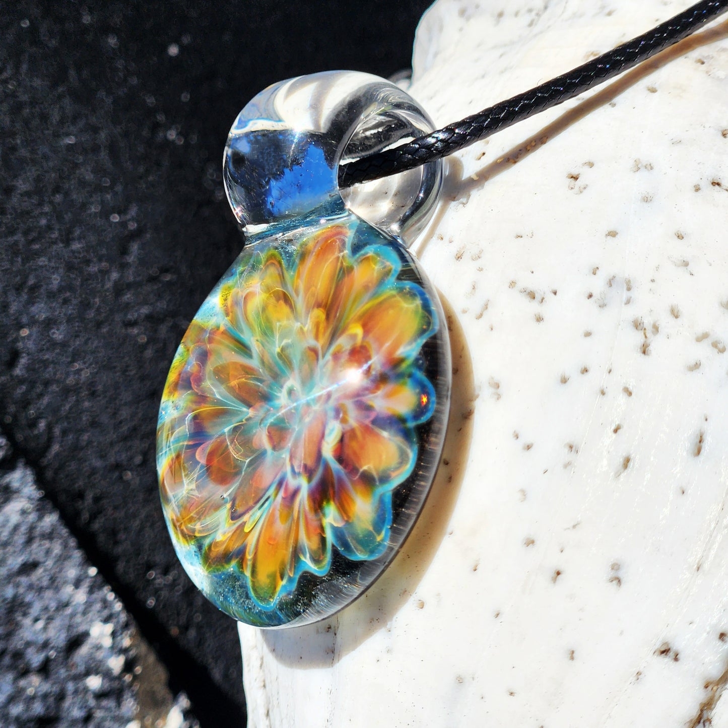 Blown Glass Pendant in White