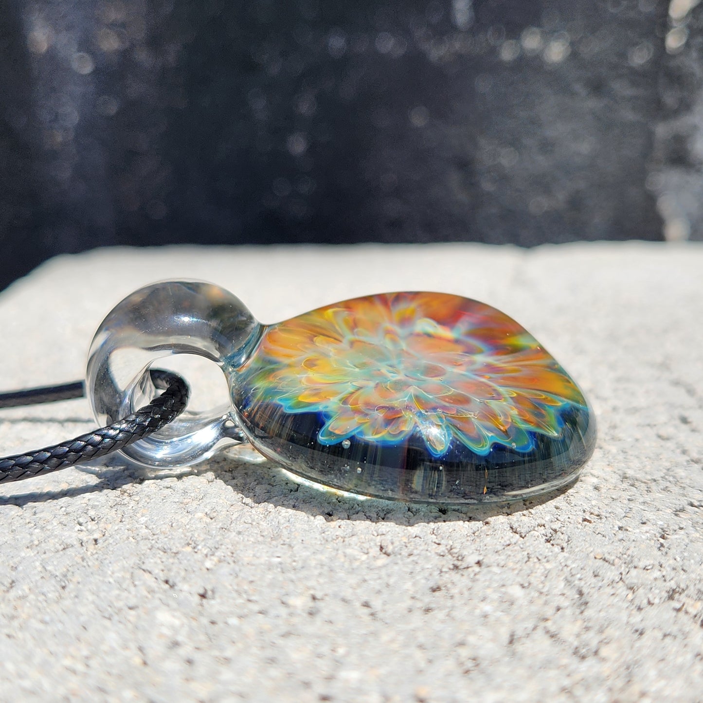 Blown Glass Pendant in White