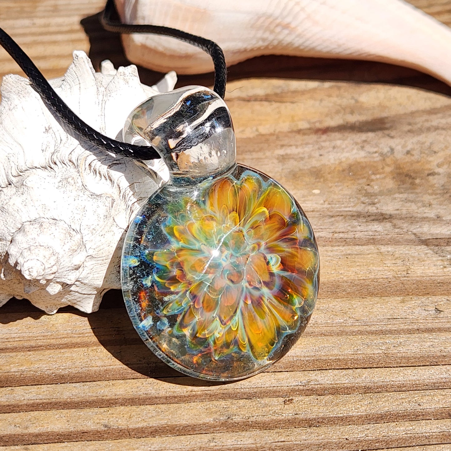 Blown Glass Pendant in White