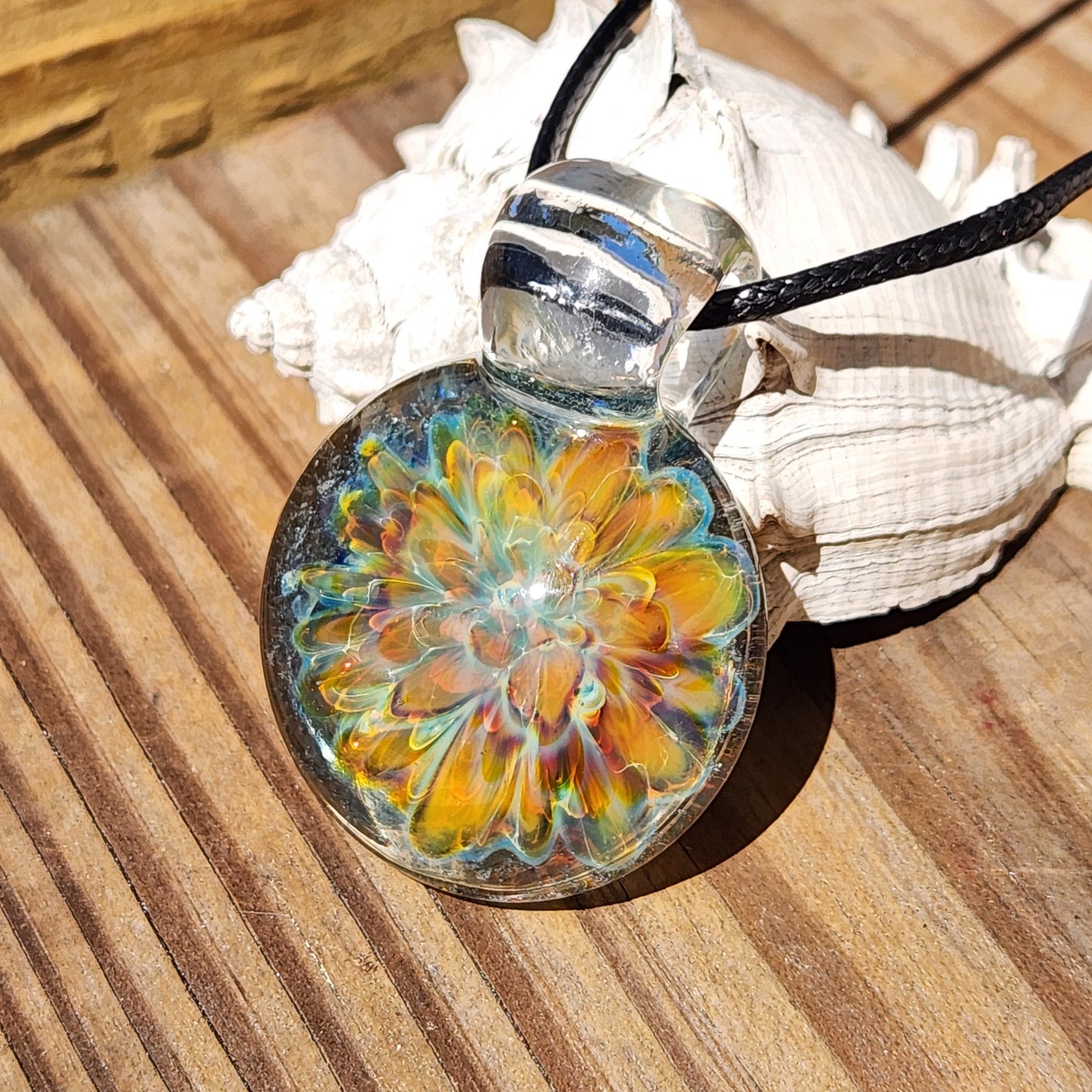 Blown Glass Pendant in White