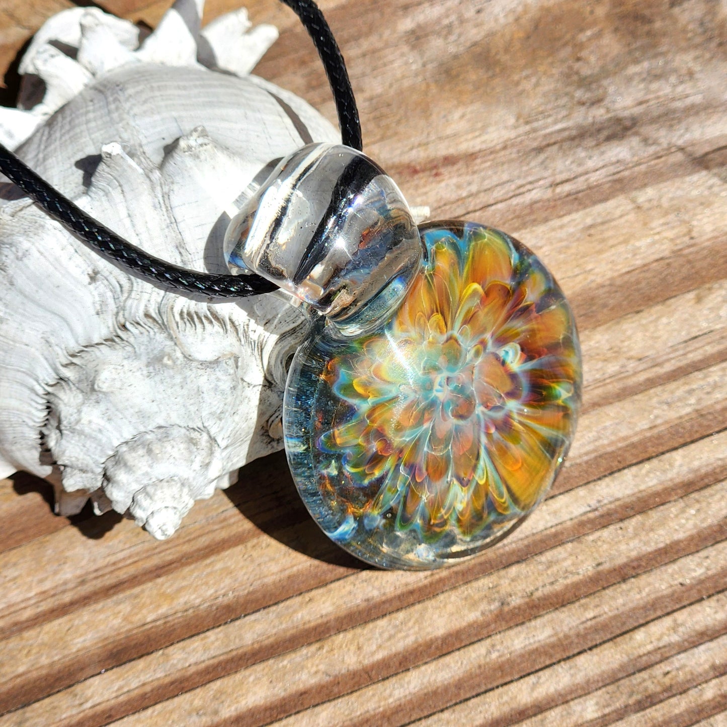 Blown Glass Pendant in White