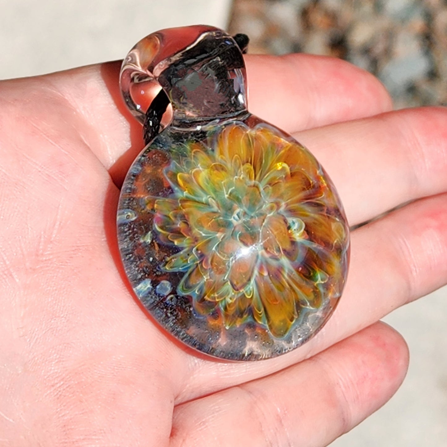 Blown Glass Pendant in White