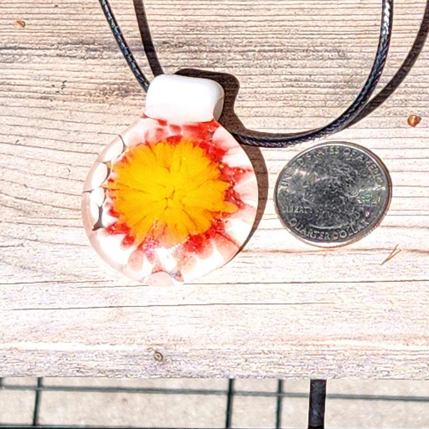 Blown Glass Flower Pendant DragonFireGlass