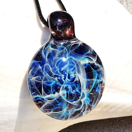 Blown Glass Pendant, Galaxy Handmade Jewelry Necklace DragonFireGlass