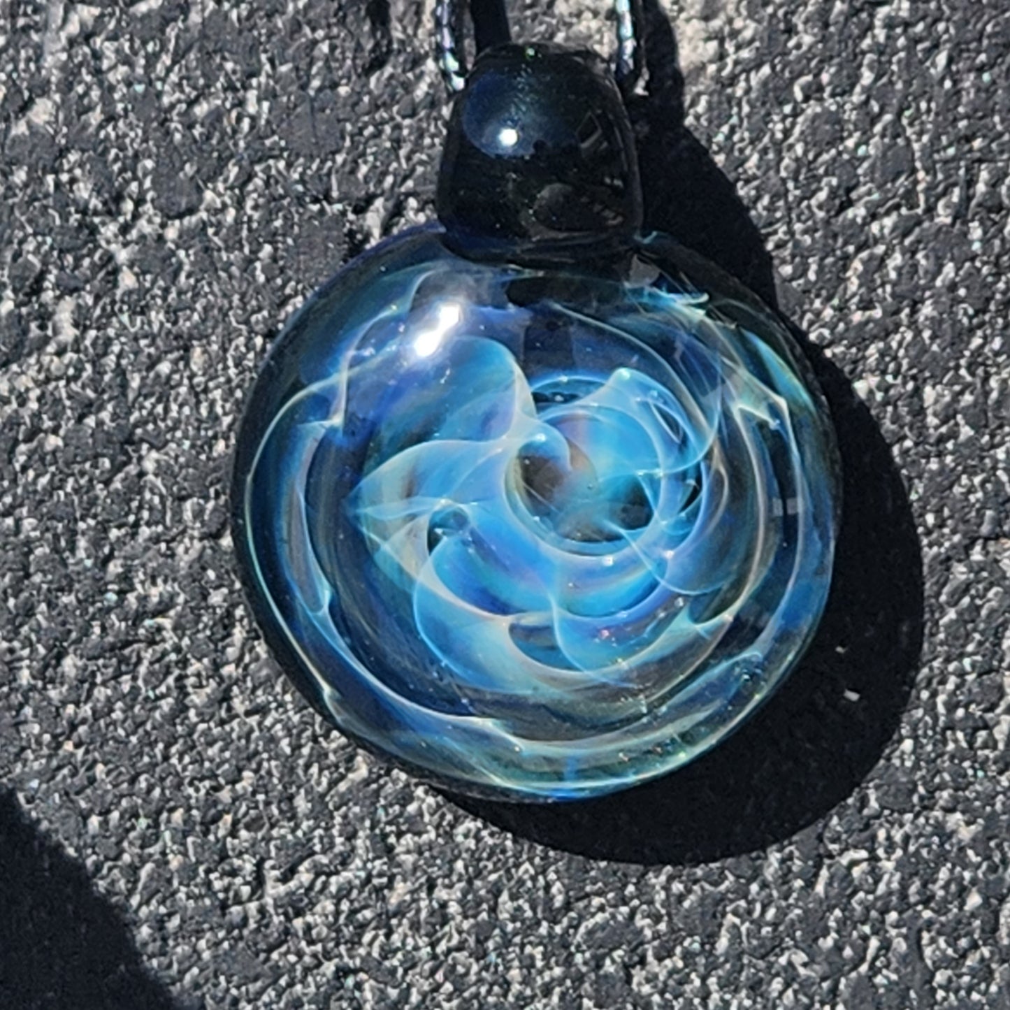 Blown Glass Pendant Necklace, Galaxy Glass Pendant DragonFireGlass