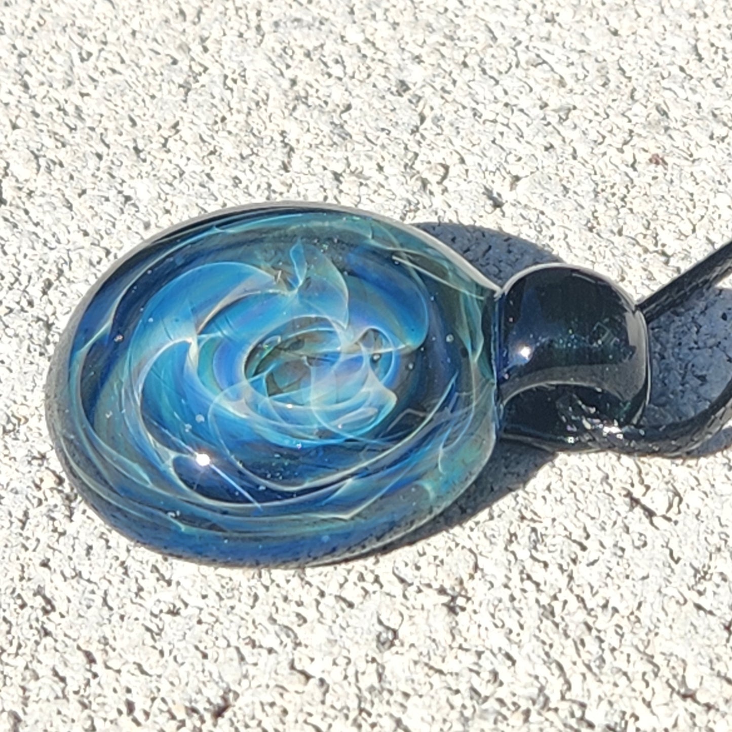 Blown Glass Pendant Necklace, Galaxy Glass Pendant DragonFireGlass