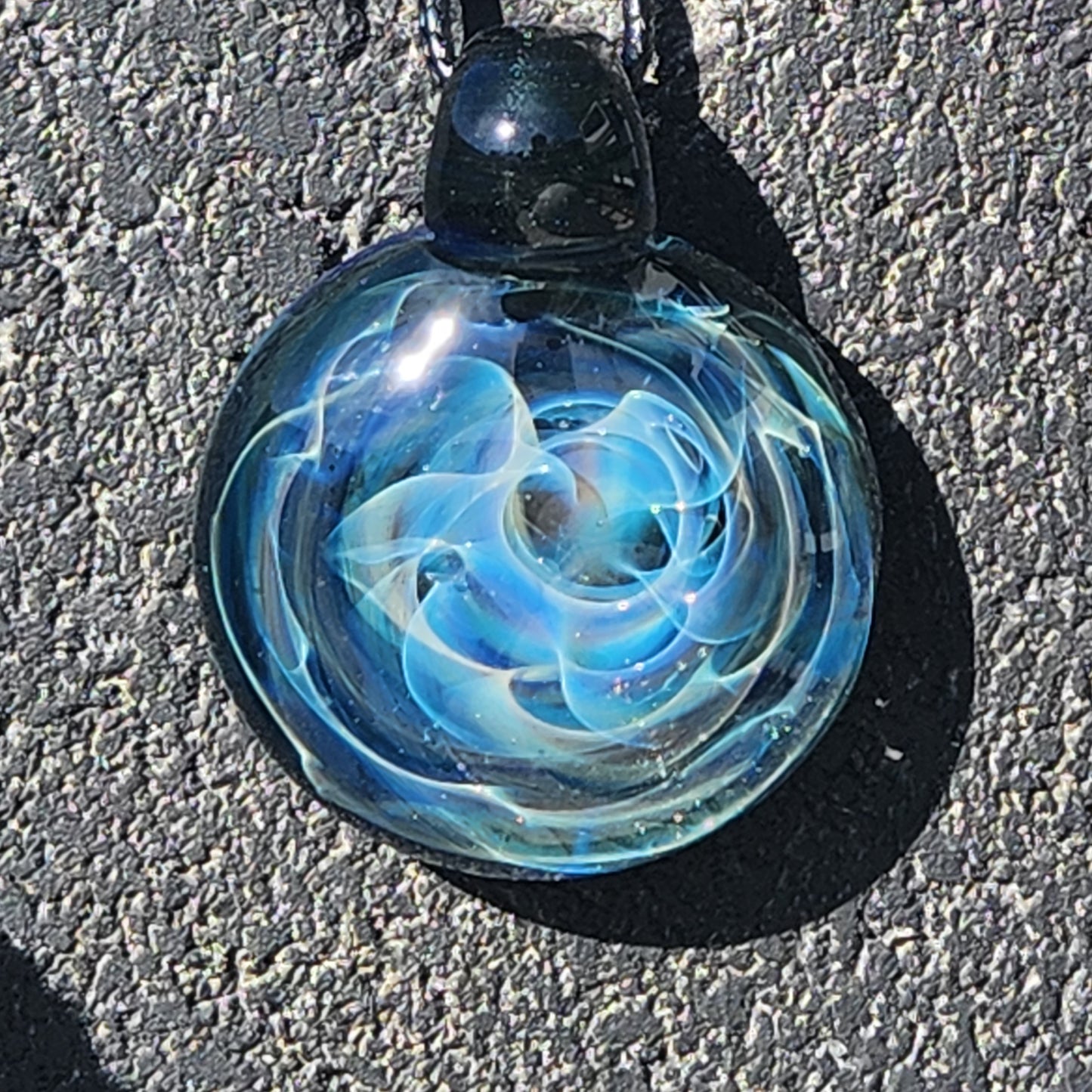 Blown Glass Pendant Necklace, Galaxy Glass Pendant DragonFireGlass