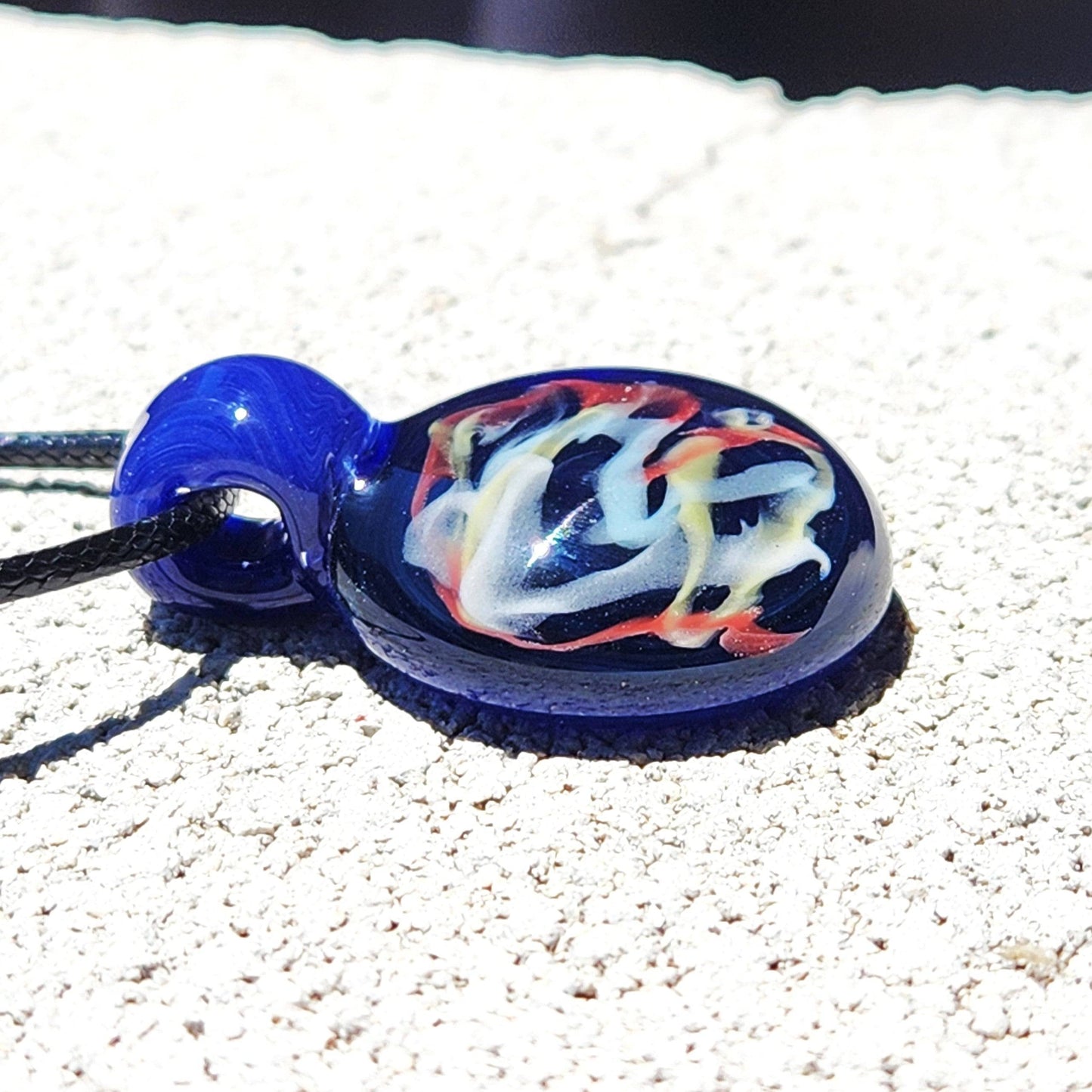 Blown Glass Pendant Necklace: Sparkling Borosilicate Handmade Jewelry DragonFireGlass