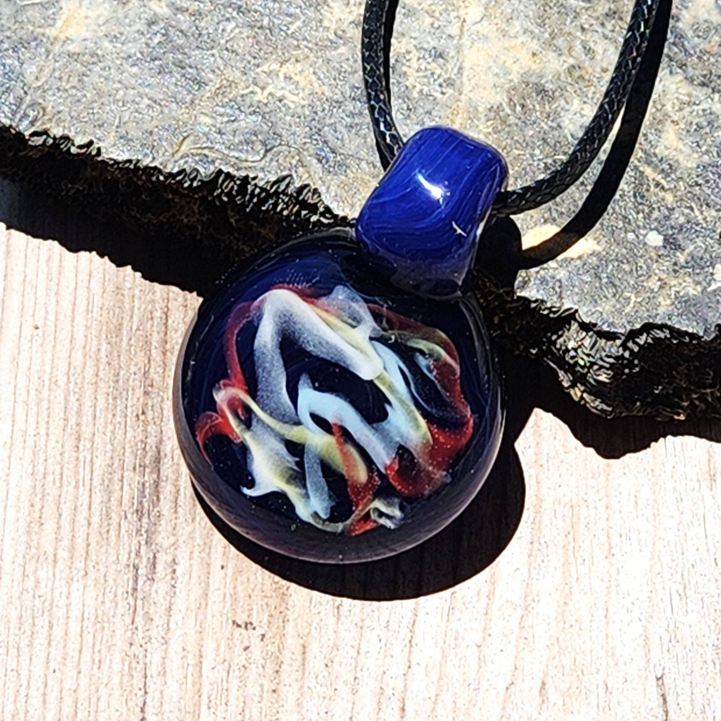 Blown Glass Pendant Necklace: Sparkling Borosilicate Handmade Jewelry DragonFireGlass