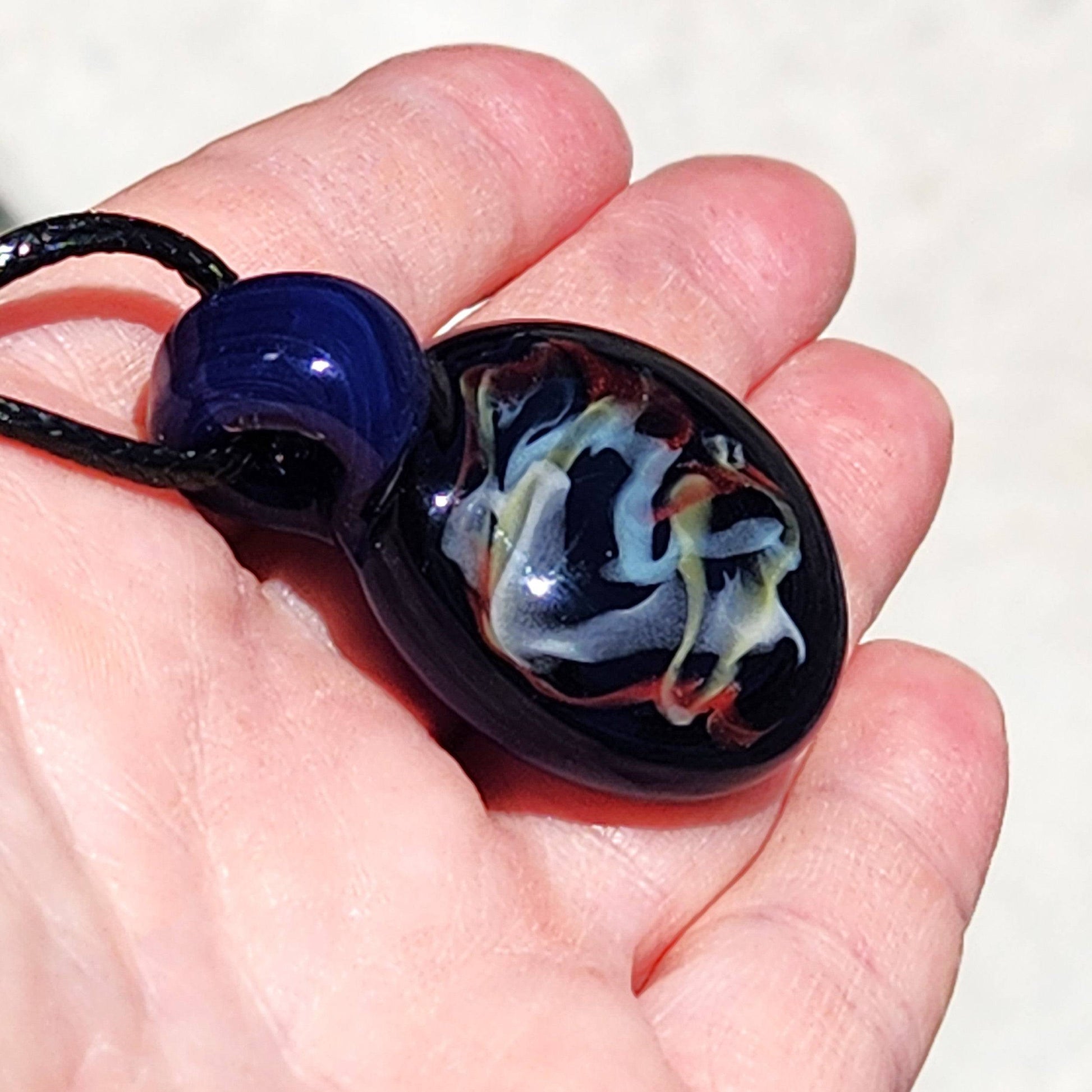 Blown Glass Pendant Necklace: Sparkling Borosilicate Handmade Jewelry DragonFireGlass