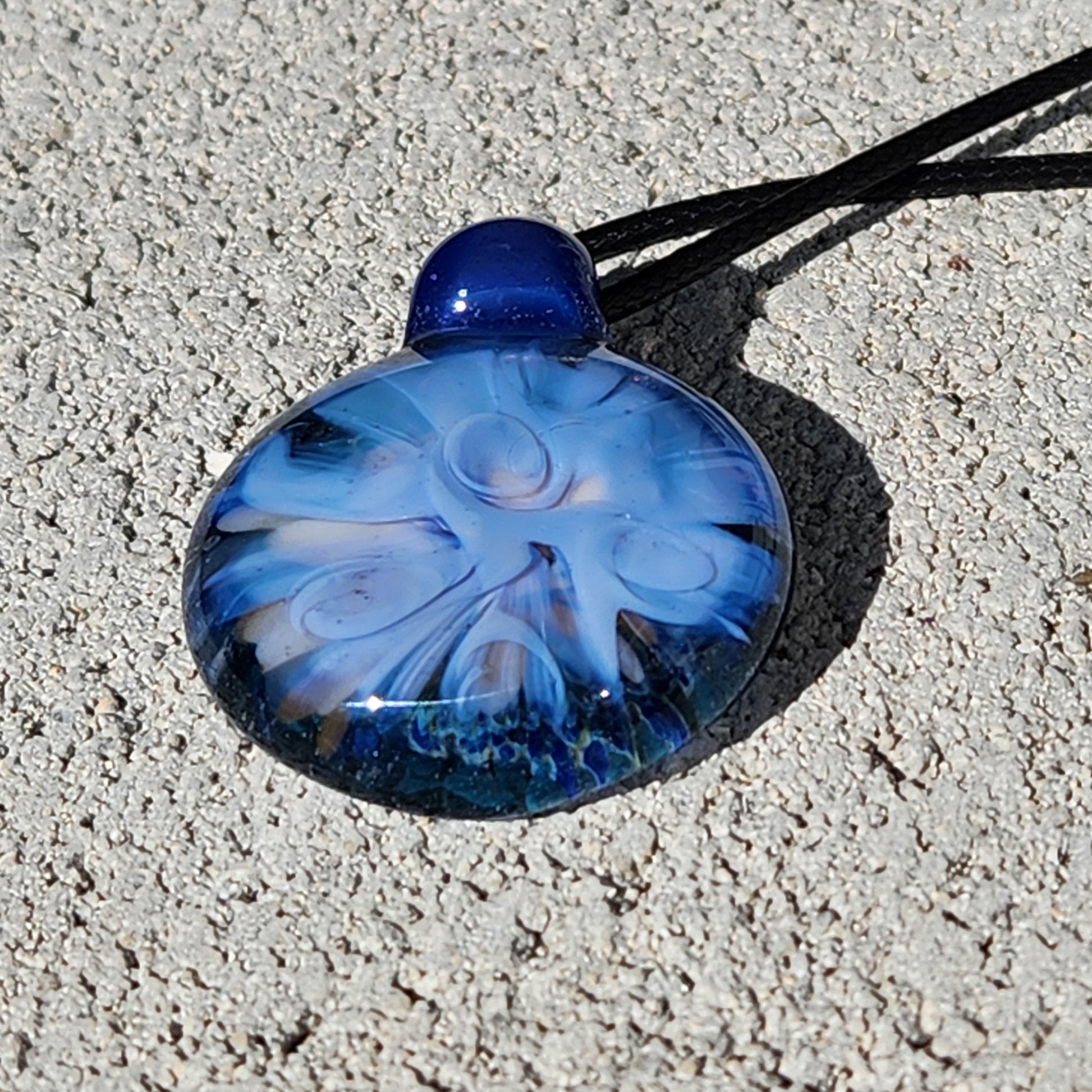 Blown glass pendant necklace DragonFireGlass