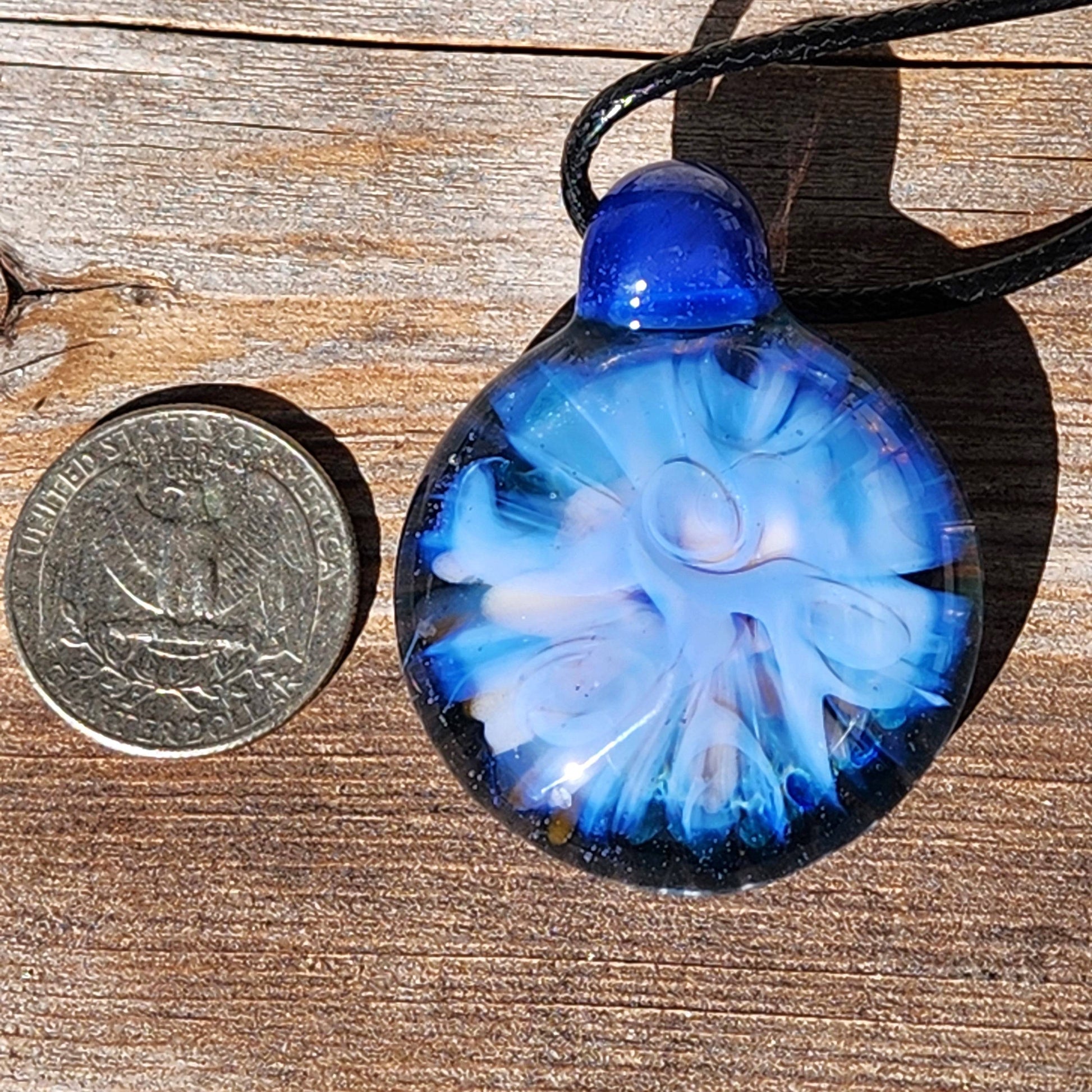 Blown glass pendant necklace DragonFireGlass