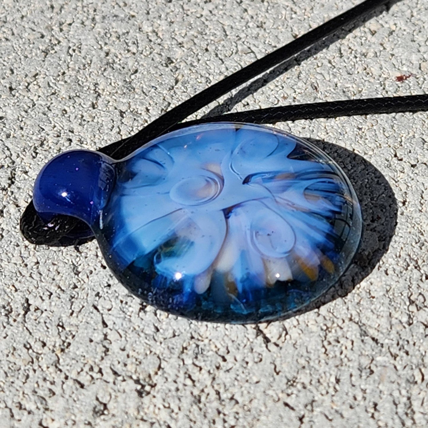 Blown glass pendant necklace DragonFireGlass